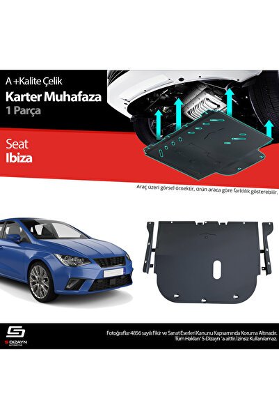S-Dizayn Seat Ibiza Çelik Karter Muhafaza Koruma 2017 Üzeri A+ Kalite SE-IB1-CKM