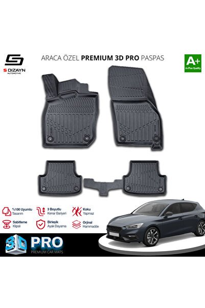 S-Dizayn Seat Leon 4 Otomatik 3D Pro Havuzlu Paspas 2021 Üzeri A+ Kalite