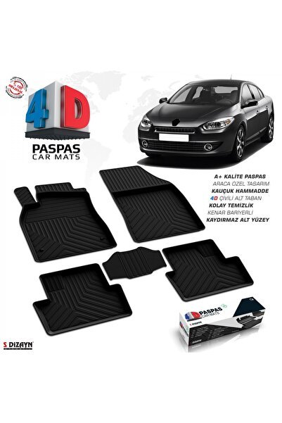 S-Dizayn Renault Fluence 4D Havuzlu Paspas 2010-2016 A+Kalite