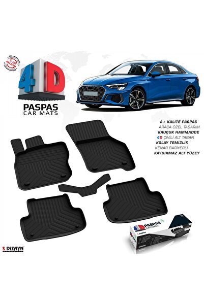 S-Dizayn Audi A3 4D Havuzlu Paspas 2020-2024 A+Kalite