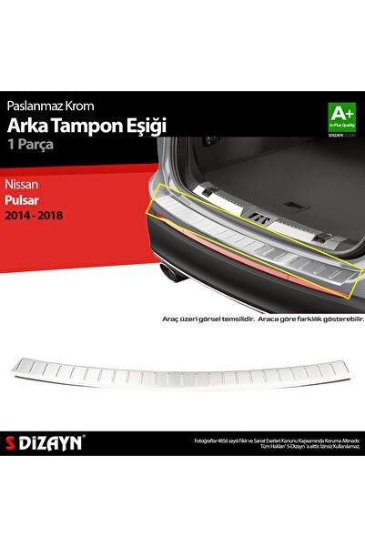 S-Dizayn Nissan Pulsar HB Krom Arka Tampon Eşiği 2014-2018 6610020
