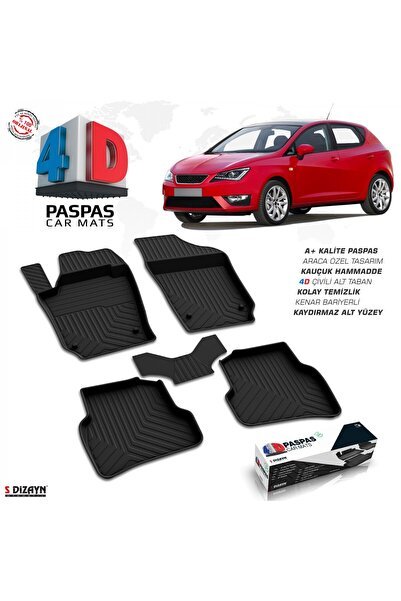 S-Dizayn Seat Ibiza 4D Havuzlu Paspas 2009-2017 A+Kalite