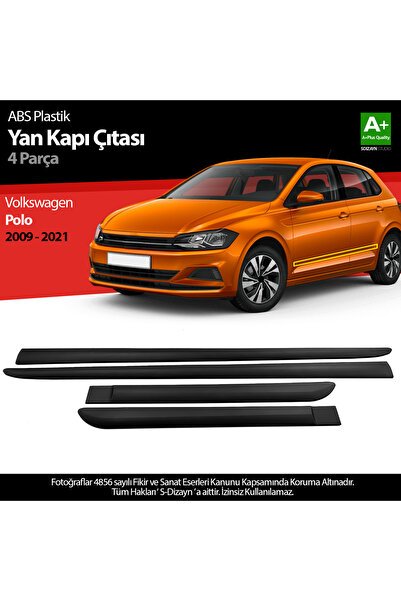 S-Dizayn VW Polo ABS Plastik Yan Kapı Koruma Çıtası 2009-2021 A+ Kalite PLY-7618