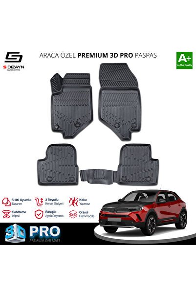 S-Dizayn Opel Mokka 2 3D Pro Havuzlu Paspas 2020 Üzeri A+ Kalite