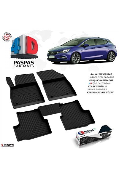 S-Dizayn Opel Astra K 4D Havuzlu Paspas 2015-2022 A+Kalite