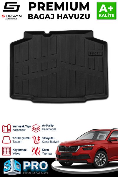 S-Dizayn Skoda Kamiq 3D Pro Bagaj Havuzu 2019 Üzeri A+ Kalite