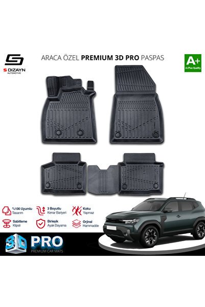 S-Dizayn Renault Duster Mild Hybrid 4x4 3D Pro Havuzlu Paspas 2024 Üzeri A+ Kalite