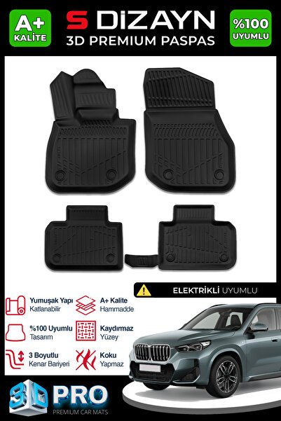 S-Dizayn Bmw IX1 3D Pro Havuzlu Paspas 2024 Üzeri A+ Kalite 3DS-SDZ255