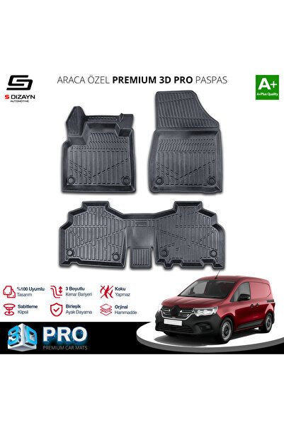 S-Dizayn Renault Kangoo 3D Pro Havuzlu Paspas 2024 Üzeri A+ Kalite