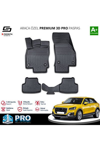 S-Dizayn Audi Q2 3D Pro Havuzlu Paspas 2017-2023 A+ Kalite