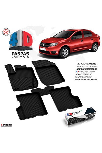 S-Dizayn Dacia Logan 2 4D Havuzlu Paspas 2013-2020 A+Kalite 4DS-01078-A