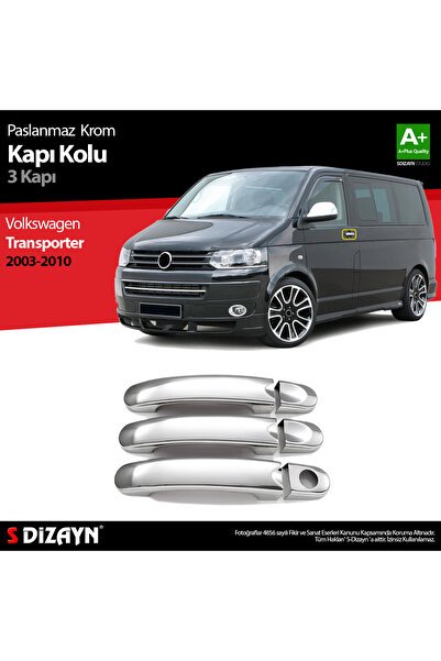 S-Dizayn VW T5 Transporter Krom Kapı Kolu 3 Kapı 2003-2010 7626122