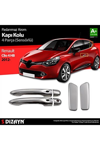 S-Dizayn Renault Clio 4 HB Krom Kapı Kolu 4 Kapı 2012-2019 Sensörlü