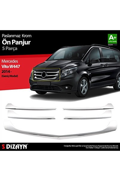 S-Dizayn Mercedes Vito W447 Krom Ön Panjur Geniş Model 5 Prç. 2014-2020