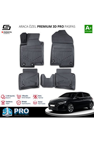 S-Dizayn Hyundai i20 3D Pro Havuzlu Paspas 2020 Üzeri A+ Kalite