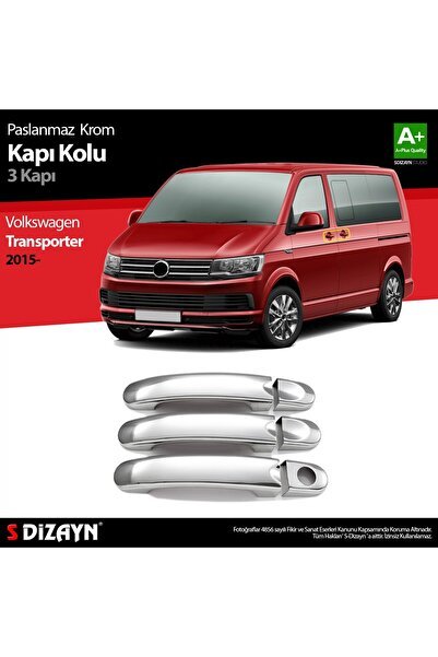 S-Dizayn VW T6 Transporter Krom Kapı Kolu 3 Kapı 2015-2019