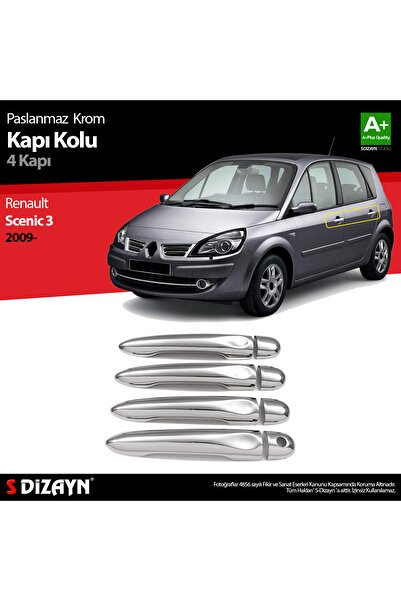 S-Dizayn Renault Scenic 3 Krom Kapı Kolu 4 Prç 2010-2013 7023120