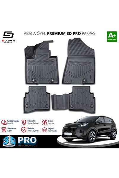 S-Dizayn Kia Sportage 3D Pro Havuzlu Paspas 2016-2021 A+ Kalite