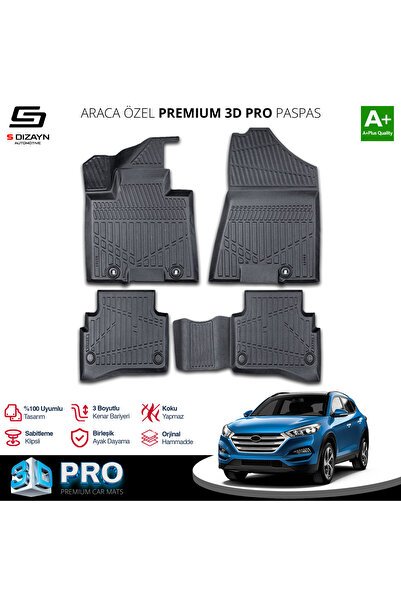 S-Dizayn Hyundai Tucson 3D Pro Havuzlu Paspas 2015-2020 A+ Kalite