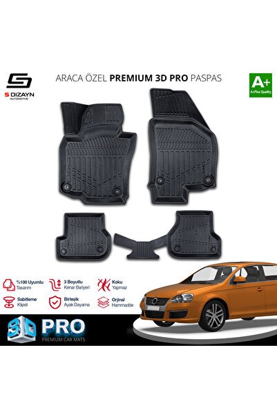 S-Dizayn VW Jetta 3D Pro Havuzlu Paspas 2008-2010 A+ Kalite