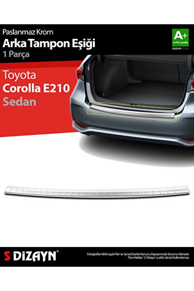 S-Dizayn Toyota Corolla Krom Arka Tampon Eşiği 2019 Üzeri 7520021