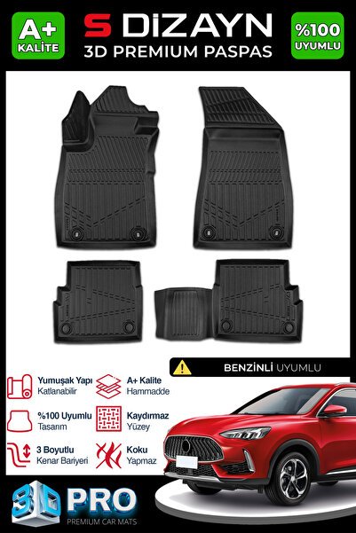 S-Dizayn MG HS Benzinli 3D Pro Havuzlu Paspas 2018-2024 A+ Kalite 3DS-SDZ113
