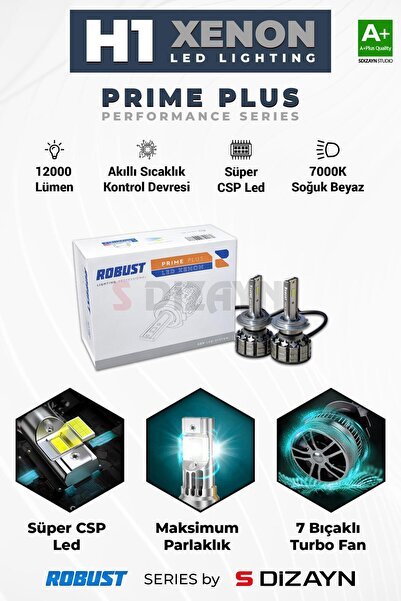 S-Dizayn Prime Plus H1 Led Xenon / 45W / 12000 LM / 7000K A+ Kalite RLX2003