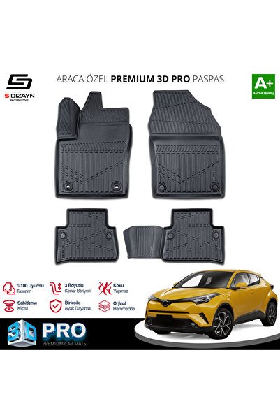 S-Dizayn Toyota C-HR 3D Pro Havuzlu Paspas 2016-2023 A+ Kalite