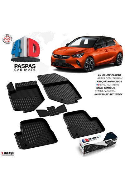 S-Dizayn Opel Corsa F Elektrikli 4D Havuzlu Paspas 2019 ve Üzeri A+ Kalite 4DS-20081-A