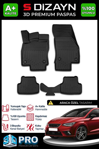 S-Dizayn Seat Leon 3D Pro Havuzlu Paspas 2012-2020 A+ Kalite 3DS-SDZ010