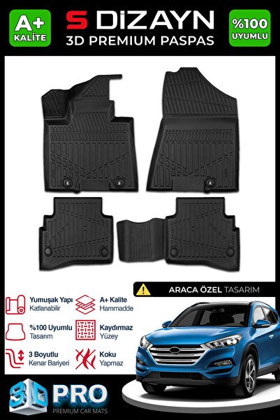 S-Dizayn Hyundai Tucson 3D Pro Havuzlu Paspas 2015-2020 A+ Kalite 3DS-SDZ091