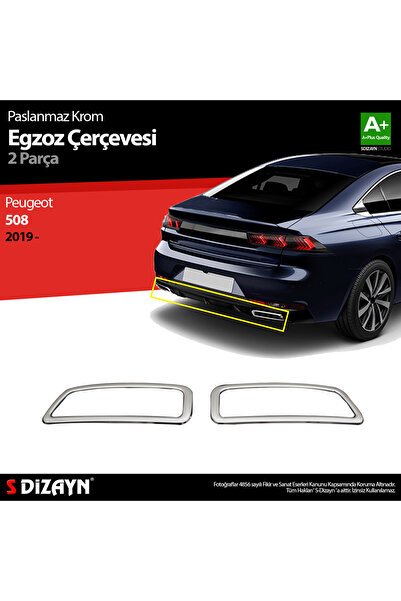 S-Dizayn Peugeot 508 Krom Egzoz Çıkışı 2 Prç. 2019 Üzeri 6920910
