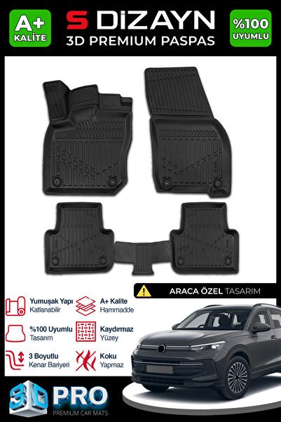 S-Dizayn VW Tiguan 3D Pro Havuzlu Paspas 2024 Üzeri A+ Kalite 3DS-SDZ140