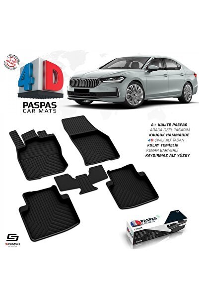 S-Dizayn Skoda SuperB 4D Havuzlu Paspas 2024 Üzeri A+ Kalite