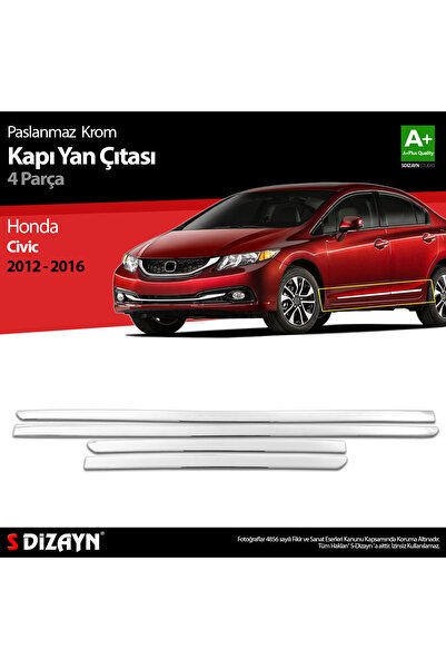 S-Dizayn Honda Civic Krom Kapı Yan Çıtası 2012-2016 6120404