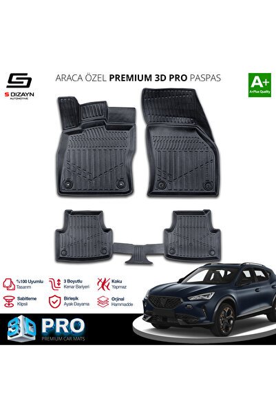S-Dizayn Cupra Formentor 3D Pro Havuzlu Paspas 2021 Üzeri A+ Kalite