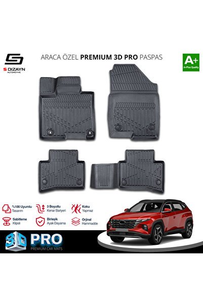S-Dizayn Hyundai Tucson 3D Pro Havuzlu Paspas 2021-2024 A+ Kalite