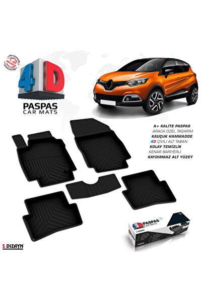 S-Dizayn Renault Captur 4D Havuzlu Paspas 2013-2020 A+Kalite 4DS-85991