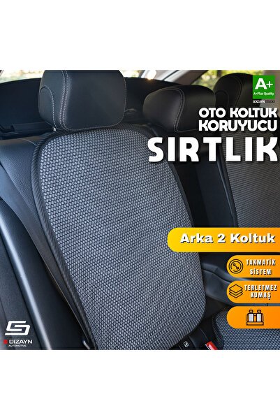 Oto Arka Koltuk Sırt Koruyucu Kılıf Füme Universal 2 Parça A+ Kalite TOK-AKS-FM