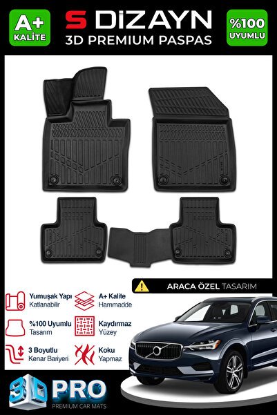 S-Dizayn Volvo XC60 3D Pro Havuzlu Paspas 2017 Üzeri A+ Kalite 3DS-SDZ128