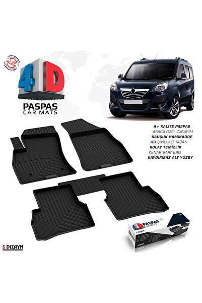 S-Dizayn Opel Combo D 4D Havuzlu Paspas 2012-2018 A+Kalite 4DS-84927
