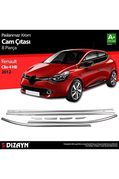S-Dizayn Renault Clio 4 HB Krom Cam Çıtası 8 Prç. 2012-2019