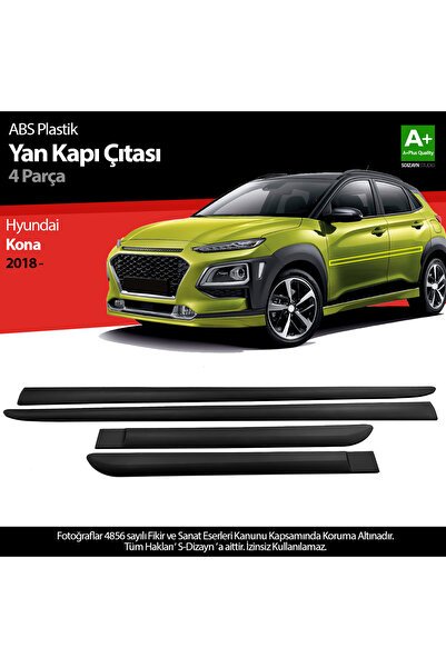 S-Dizayn Hyundai Kona ABS Plastik Yan Kapı Koruma Çıtası 2018-2023 A+ Kalite PLY-6299