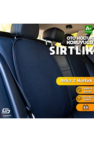 Oto Arka Koltuk Sırt Koruyucu Kılıf Siyah Universal 2 Parça A+ Kalite TOK-AKS-SY