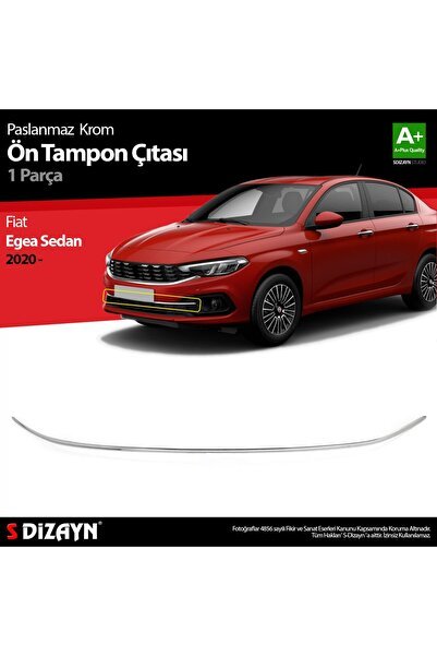 S-Dizayn Fiat Egea Sedan Krom Ön Tampon Çıtası 2020 Üzeri