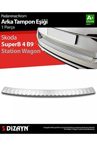 S-Dizayn Skoda SuperB B8 Makyajlı SW Krom Arka Tampon Eşiği 2019-2023