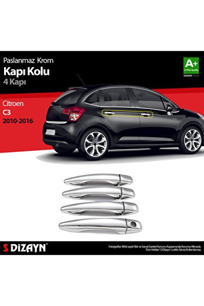 S-Dizayn Citroen C3 Krom Kapı Kolu 4 Kapı 2010-2016 5512120