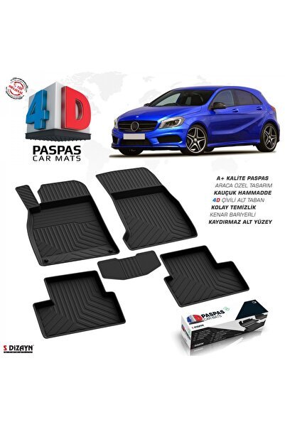 S-Dizayn Mercedes A Serisi W176 4D Havuzlu Paspas 2012-2018 A+Kalite