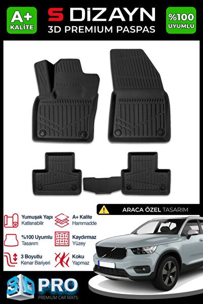 S-Dizayn Volvo XC40 3D Pro Havuzlu Paspas 2018 Üzeri A+ Kalite 3DS-SDZ143