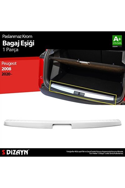 S-Dizayn Peugeot 2008 Krom Bagaj Eşiği 2020-2023